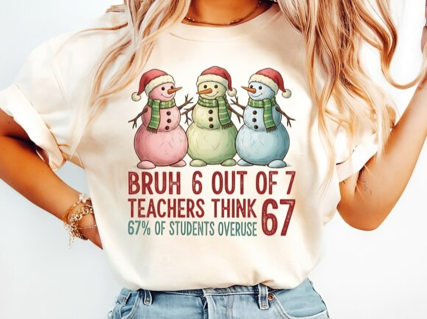 67 Six Seven Viral Meme Christmas Bundle | Funny Christmas PNG Designs | Digital Download