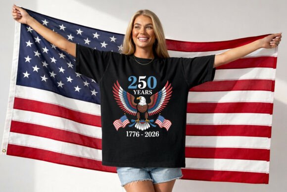 USA 250 Years Eagle Wings Patriotic T-Shirt | Digital Download