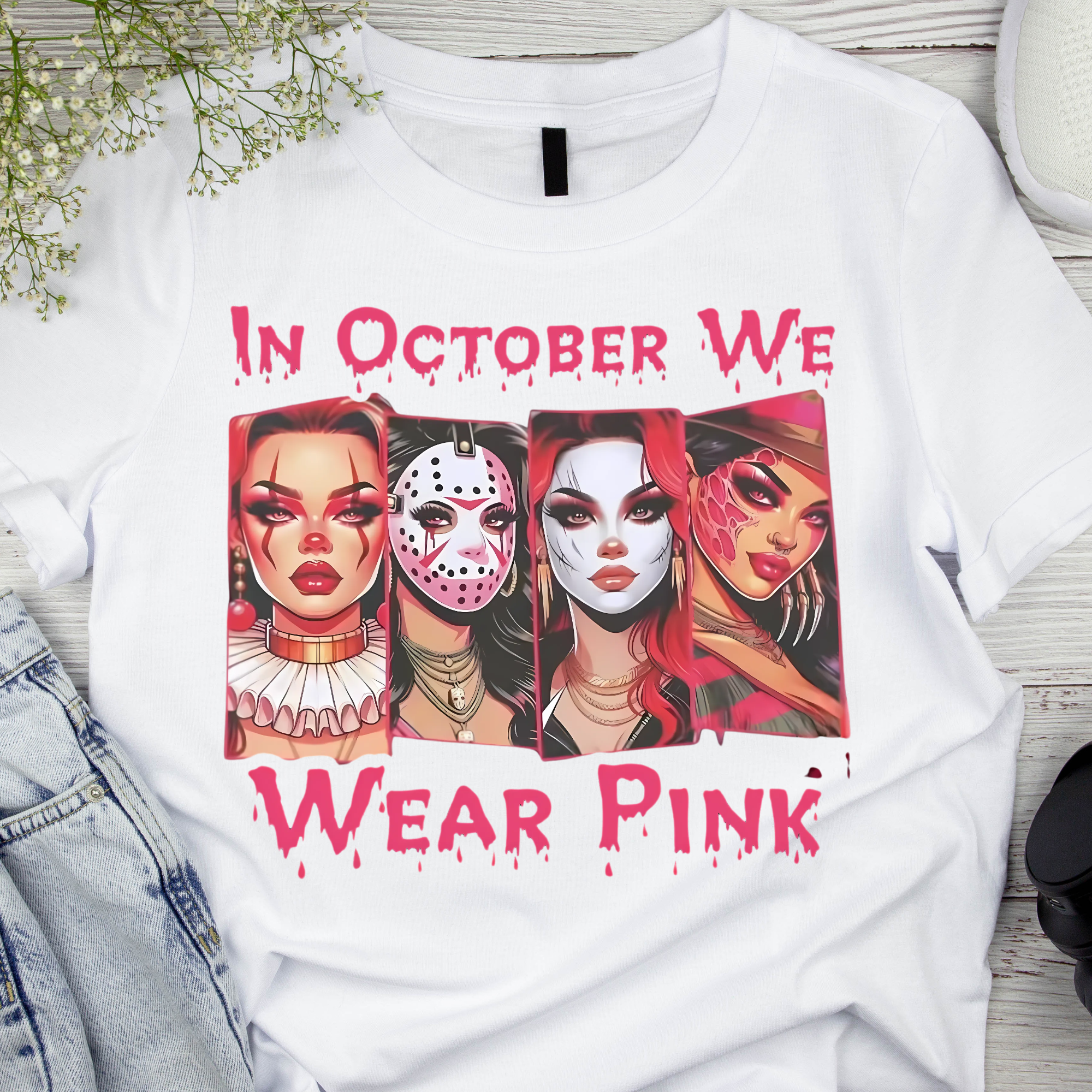 In October We Wear PINK DTF Transfer - High-Quality Custom Prints | Craftastic Ink