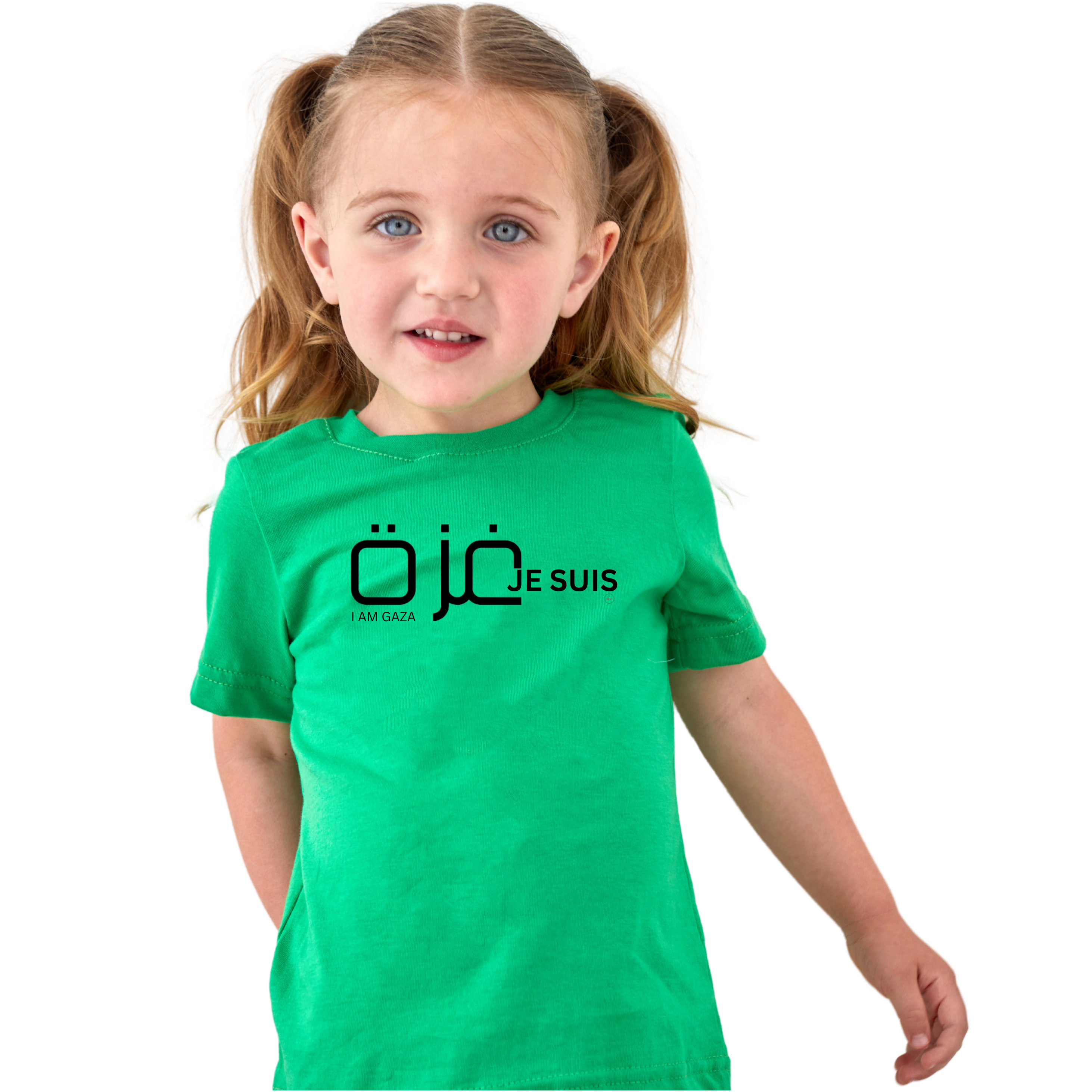 Kids Gaza Solidarity Shirt – I Am Gaza Je Suis Gaza Arabic French English Design