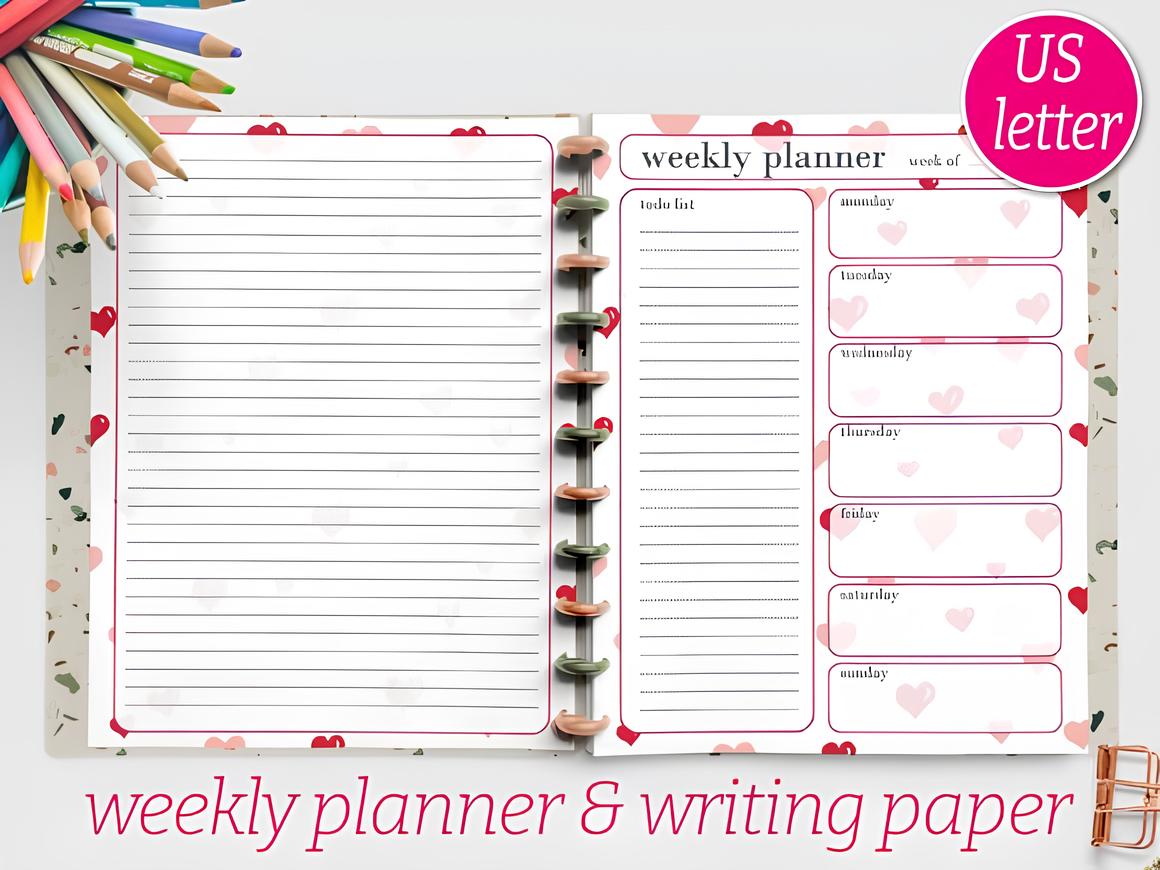 Little Hearts Weekly Planners All-in-One Digital Printables Collection: Planners, Templates, and More Craftastic Ink