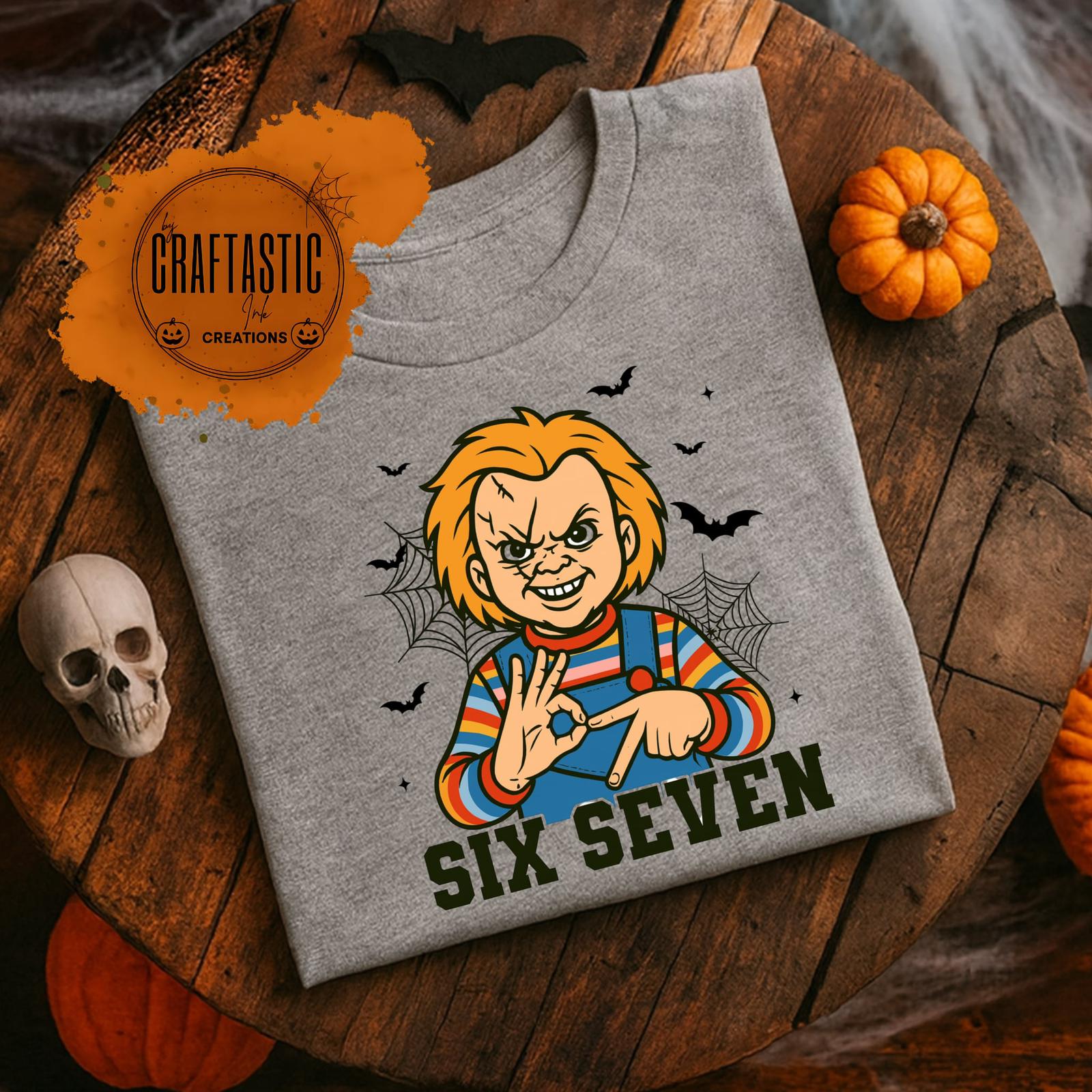 SIX SEVEN Horror Characters T-Shirt | Trendy Halloween Graphic Tee | Scary Movie Inspired Shirt – Craftastic Ink