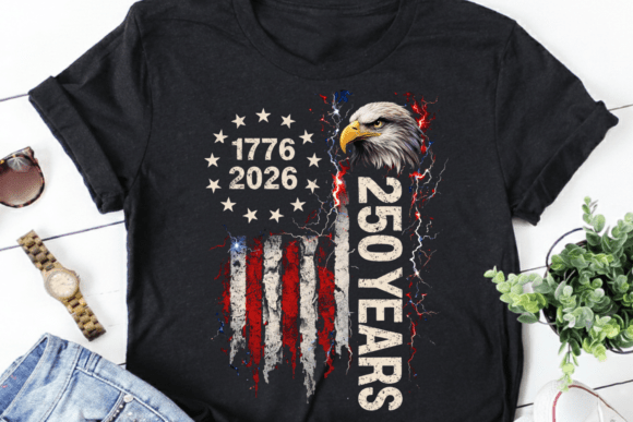 USA 250 Anniversary Bald Eagle Patriotic T-Shirt | Digital Download