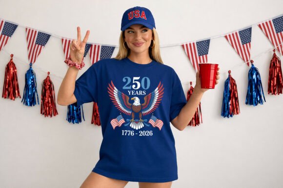 USA 250 Years Eagle Wings Patriotic T-Shirt | Digital Download