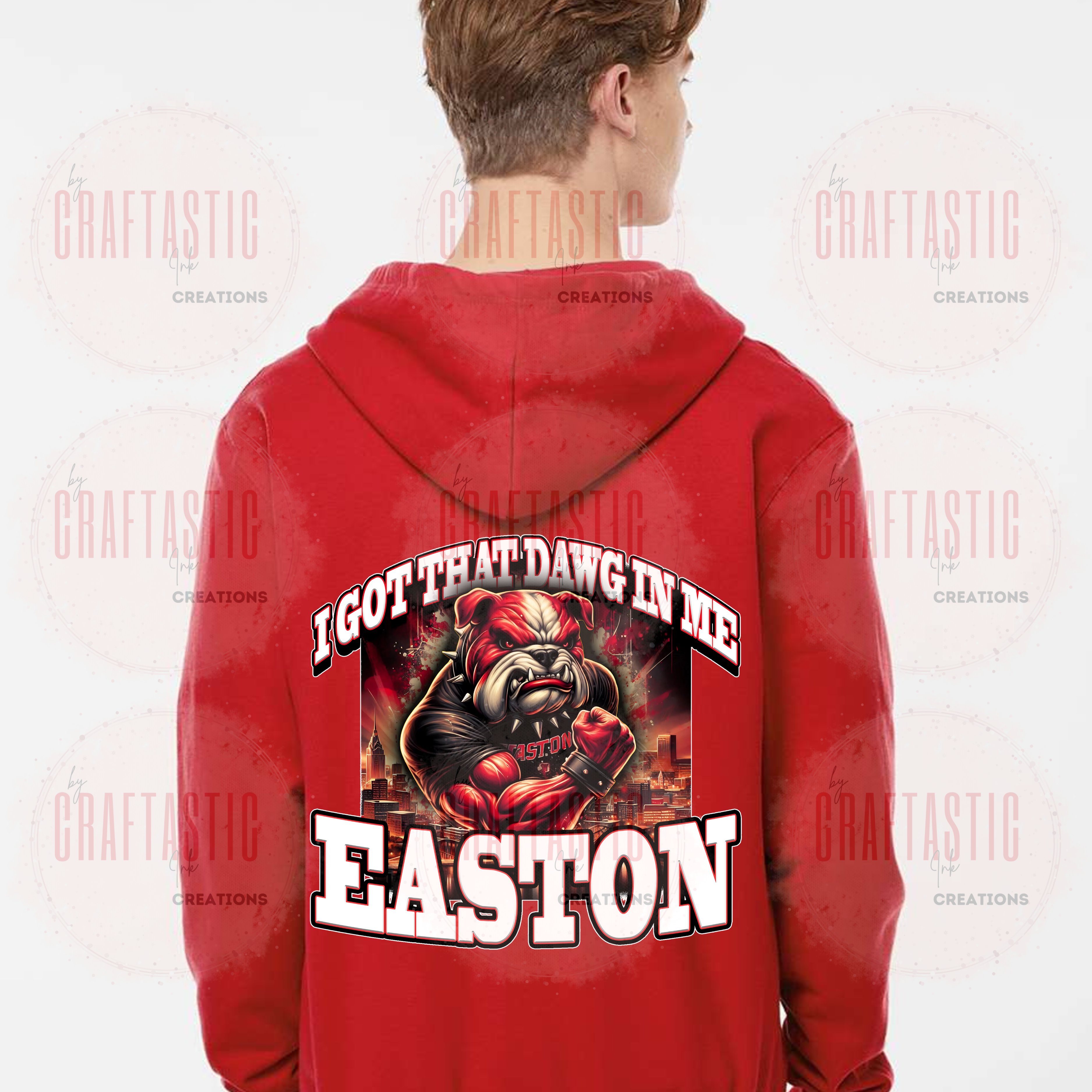 Zip Up Hoodie-I Got The Dawg In Me-Easton | Custom Spirit Wear-Craftastic Ink