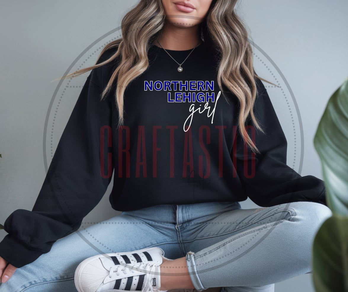 Custom “Your School Name” Girl Crewneck Sweatshirt